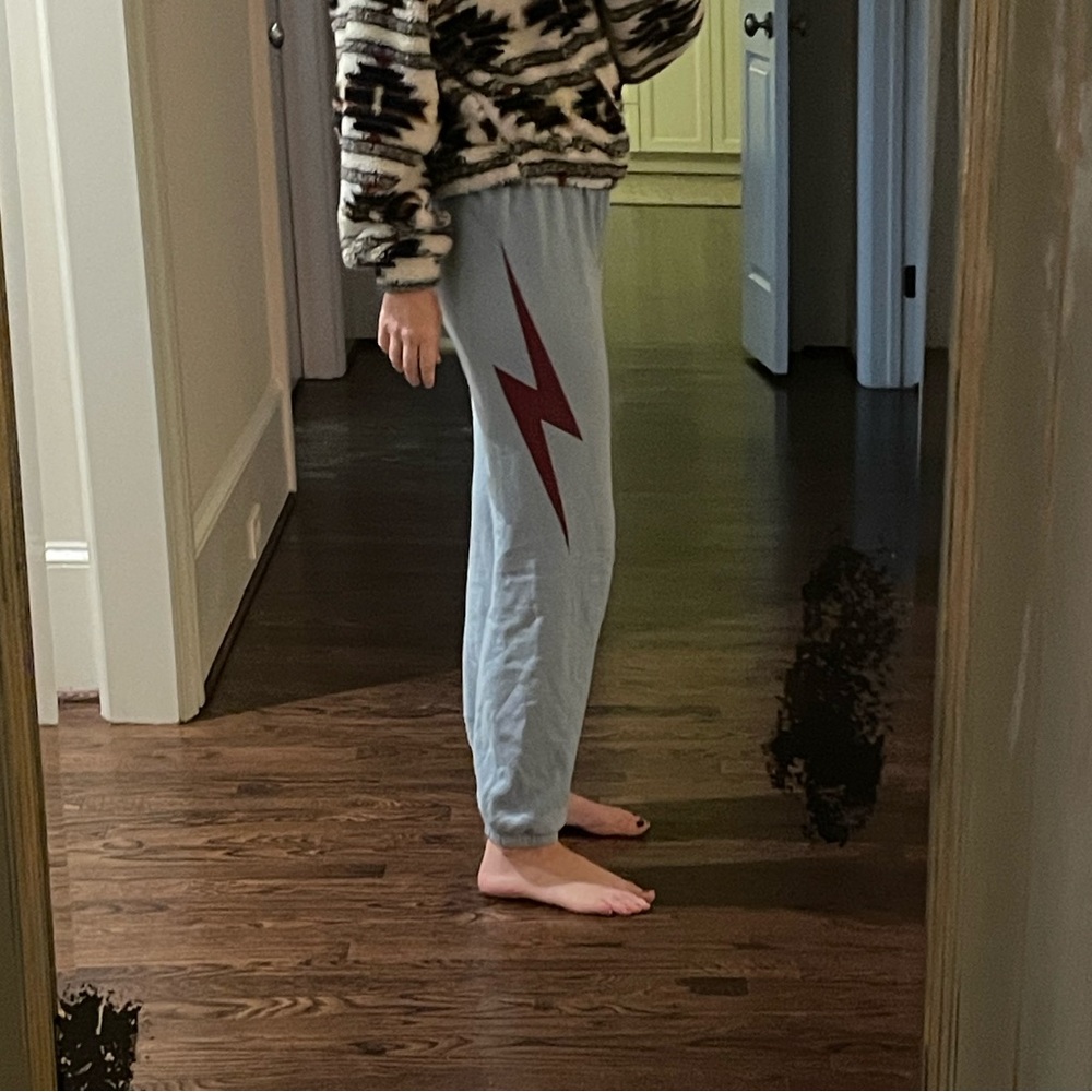 Aviator Nation Bolt Sweatpants - Blue with red bolt